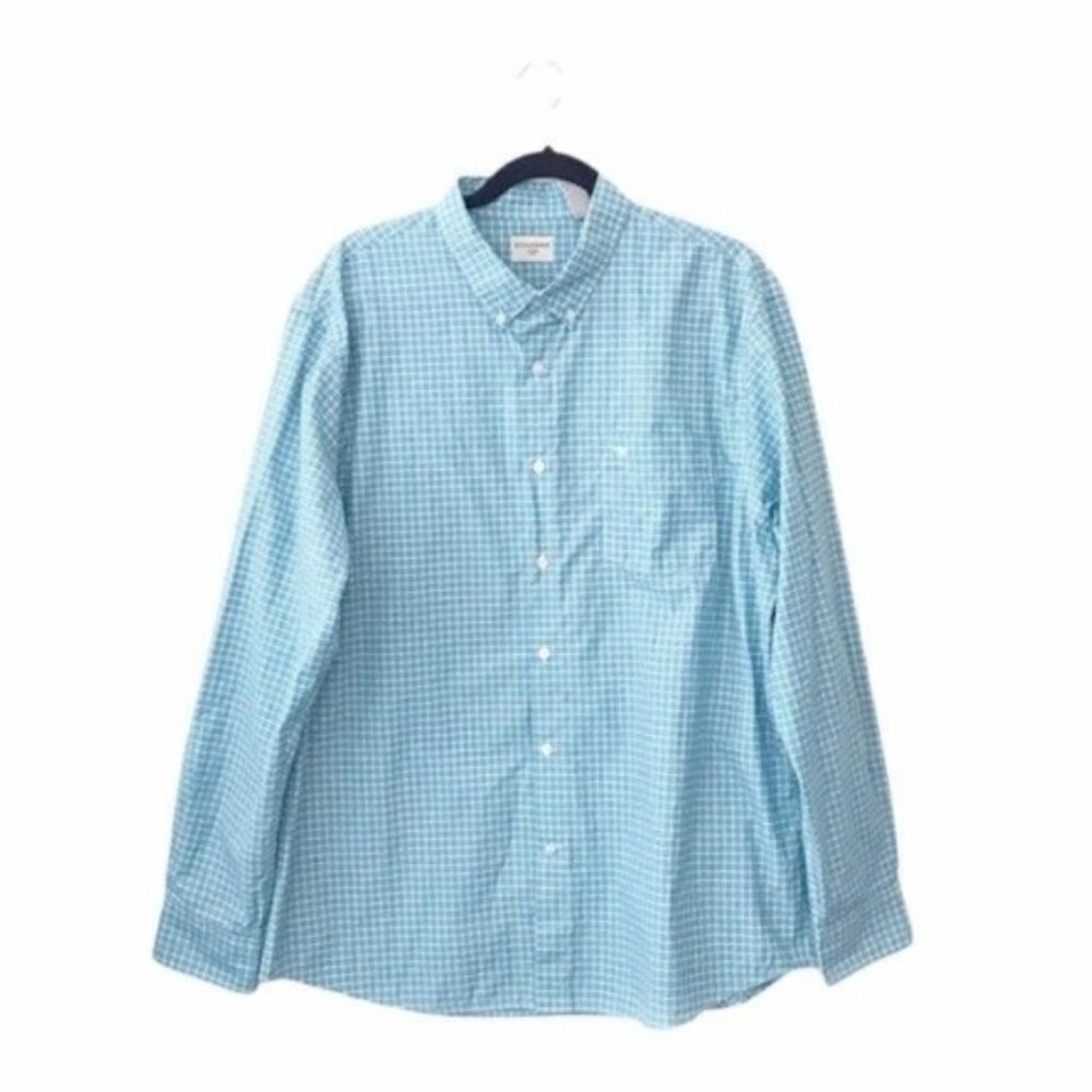 Dockers Blue Check Long Sleeve Button Down Shirt